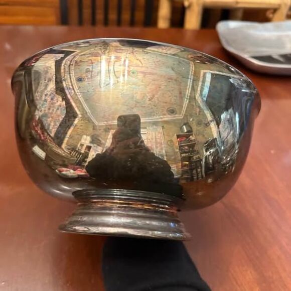 Vintage 1960’s Reed & Barton Blue Silver Footed Bowl #105 - Picture 6 of 8